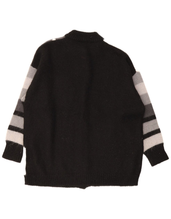 C&A Dame Canda Oversized Cardigan Sweater UK 18 XL Grå Geometrisk Akryl
