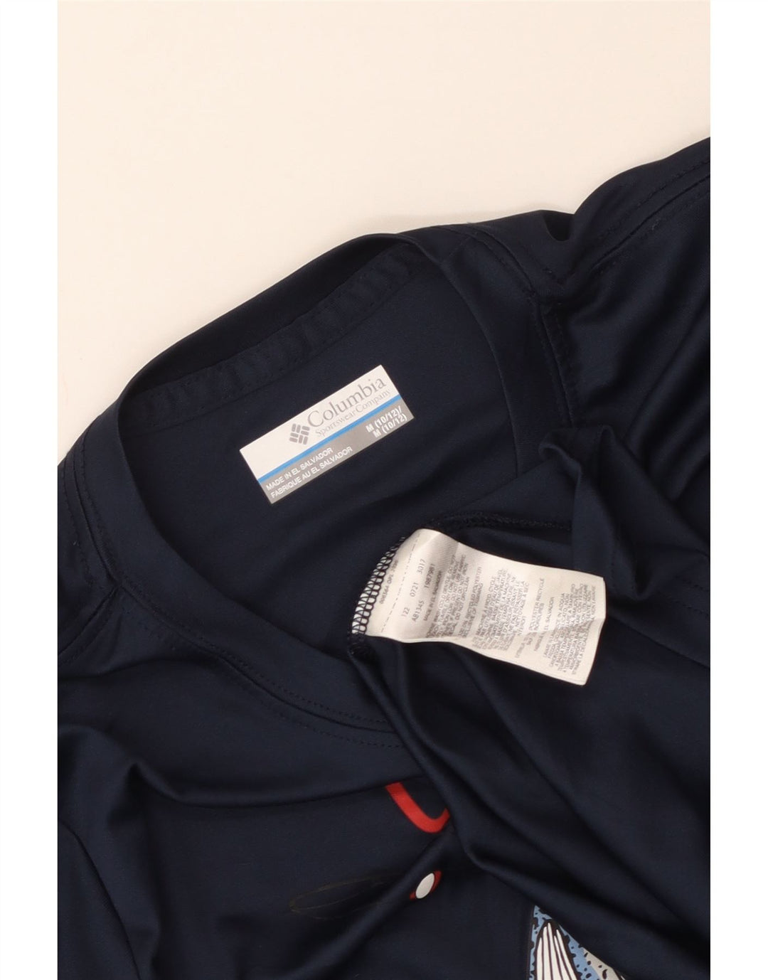 Columbia Boys Grafisk T-Shirt Top 10-11 år Medium Navy Blue Polyester