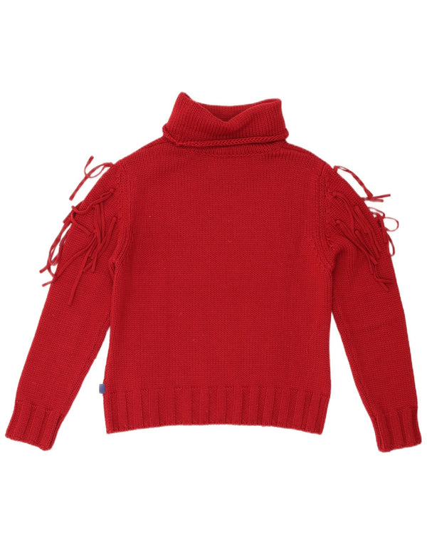 BYBLOS Dame Rullehals Sweater UK 12 Medium Burgundy Wool