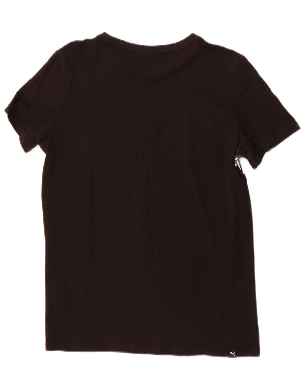 PUMA drenge grafisk t-shirt top 13-14 år sort bomuld