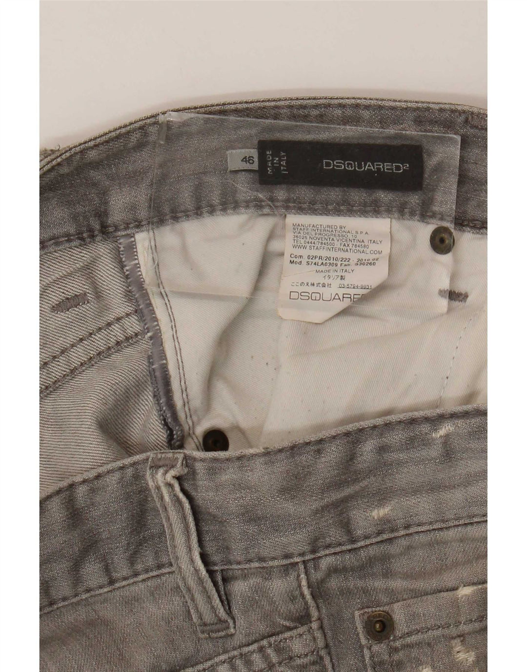Dsquared2 Herre Distressed Skinny Jeans IT 46 Small W32 L32 Grå plettet
