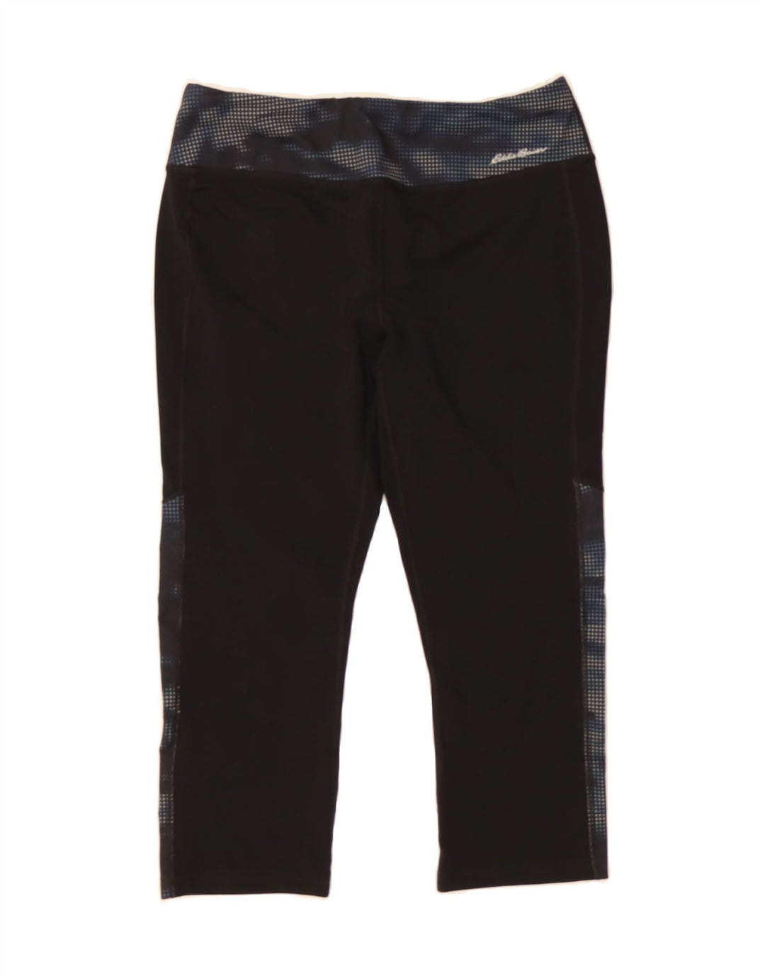 EDDIE BAUER Womens Capri Leggings UK 14 Medium  Black Polyester Vintage Eddie Bauer and Second-Hand Eddie Bauer from Messina Hembry 