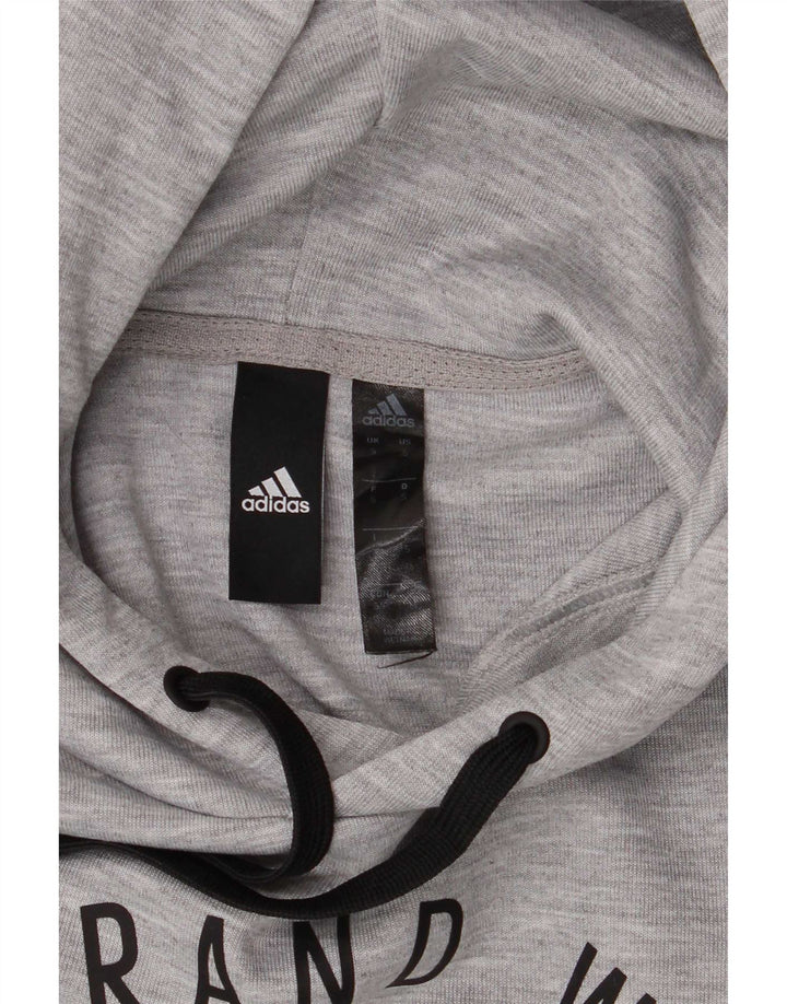 Adidas Grafisk hættetrøje til mænd, lille grå polyester
