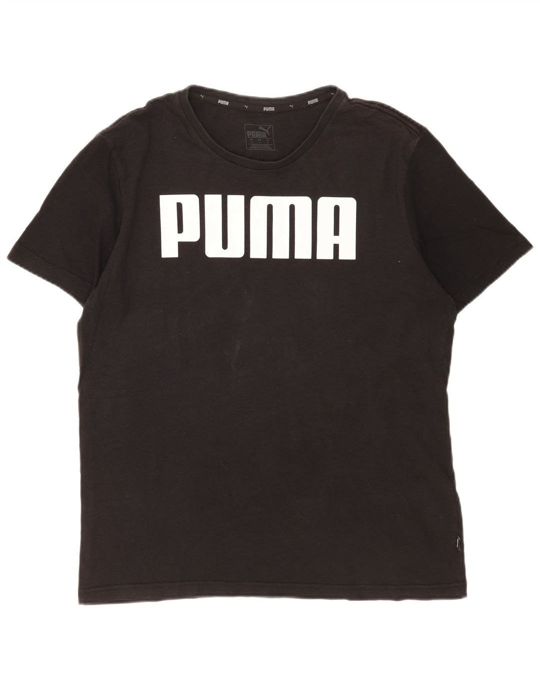Puma Herre Grafisk T-Shirt Top Medium Sort Bomuld