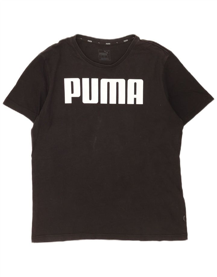 Puma Herre Grafisk T-Shirt Top Medium Sort Bomuld