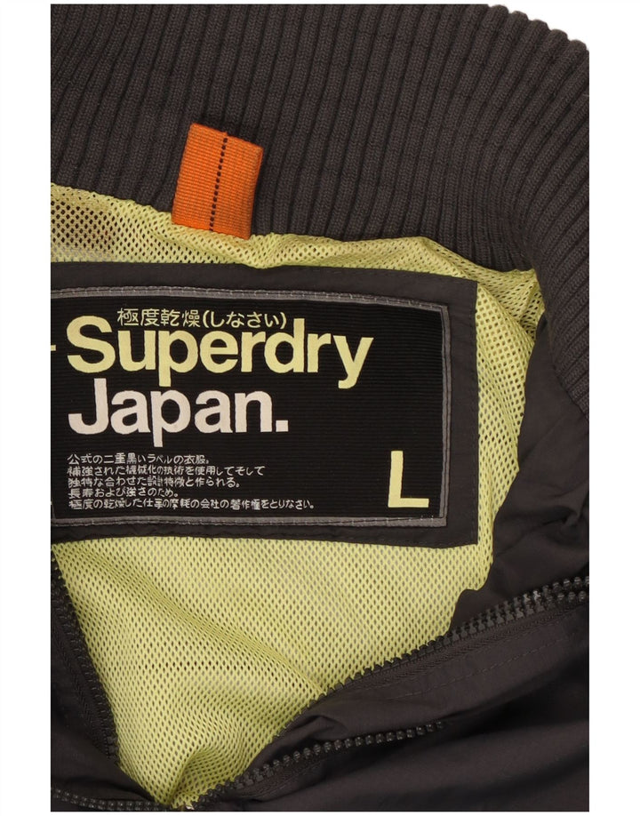 SUPERDRY Dame Windbreaker Jacket UK 16 Large Grå Nylon