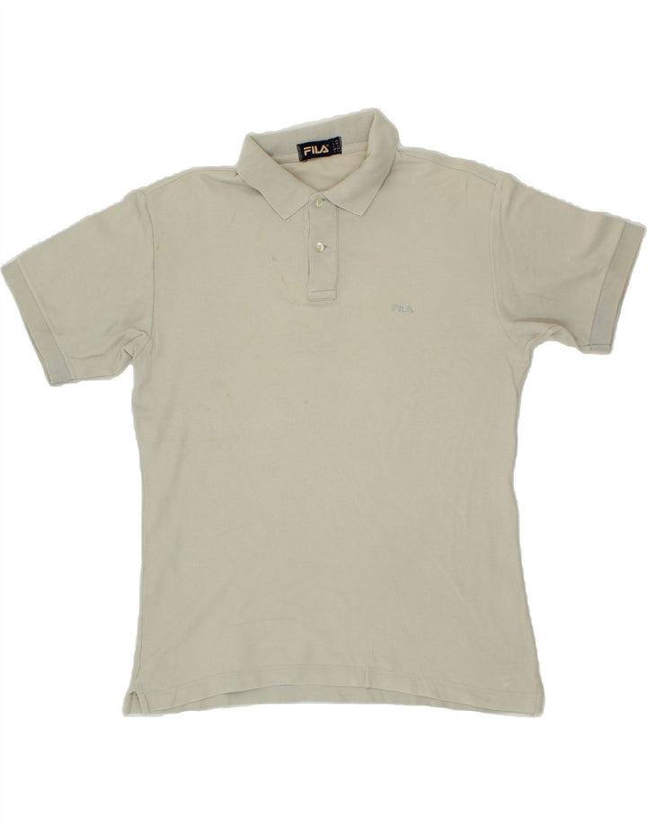 FILA Mens Polo Shirt IT 48 Medium Beige Vintage Fila and Second-Hand Fila from Messina Hembry 