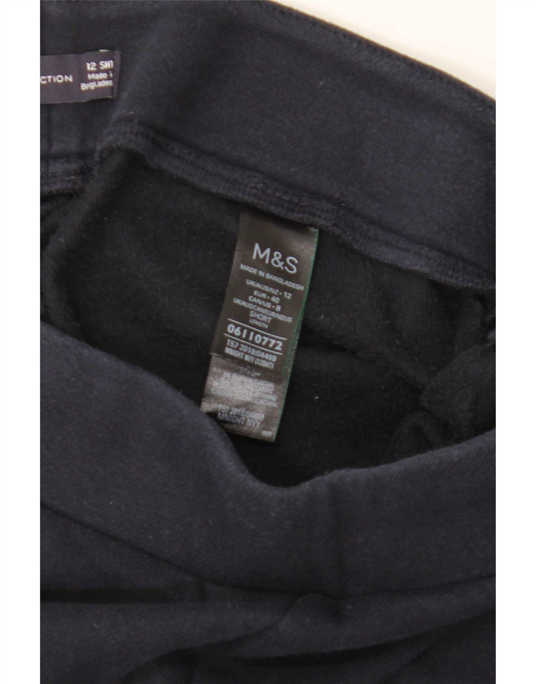 Marks & Spencer Womens Leggings UK 12 Medium Navy Blue Polyester