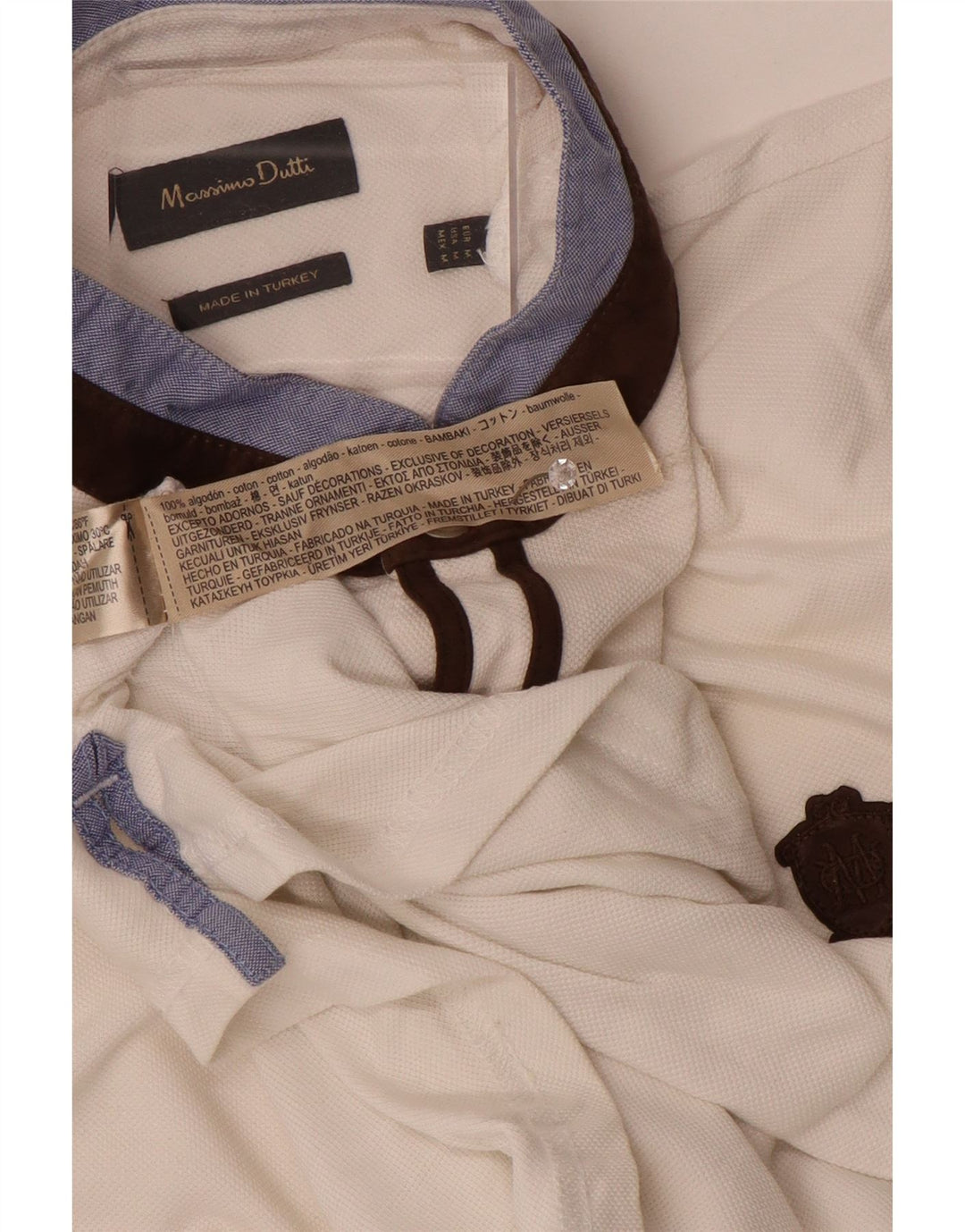 Massimo Dutti Herre poloshirt Medium White Colourblock Bomuld