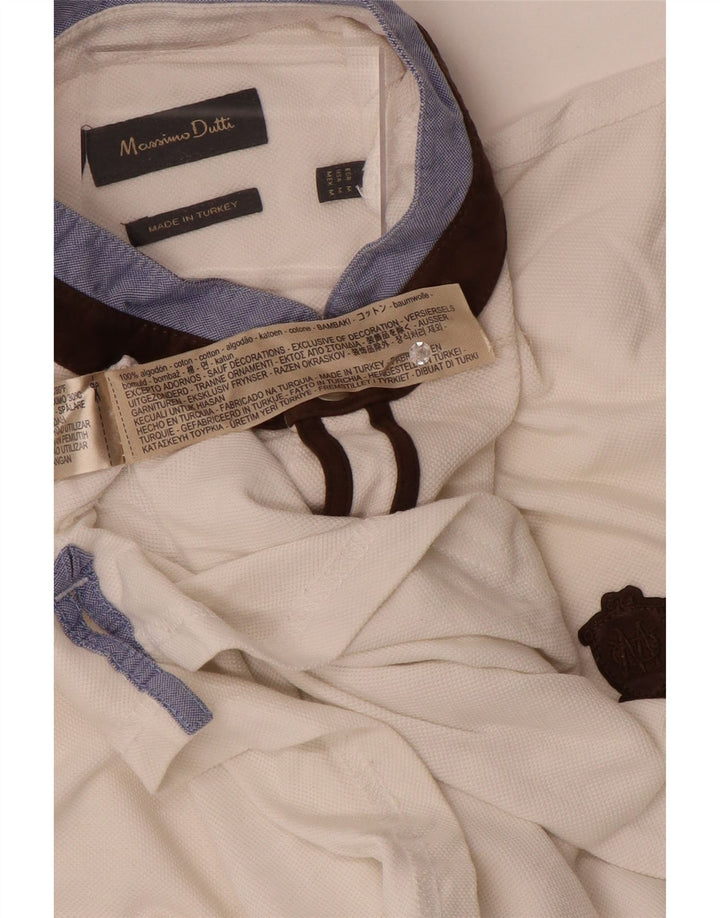 Massimo Dutti Herre poloshirt Medium White Colourblock Bomuld
