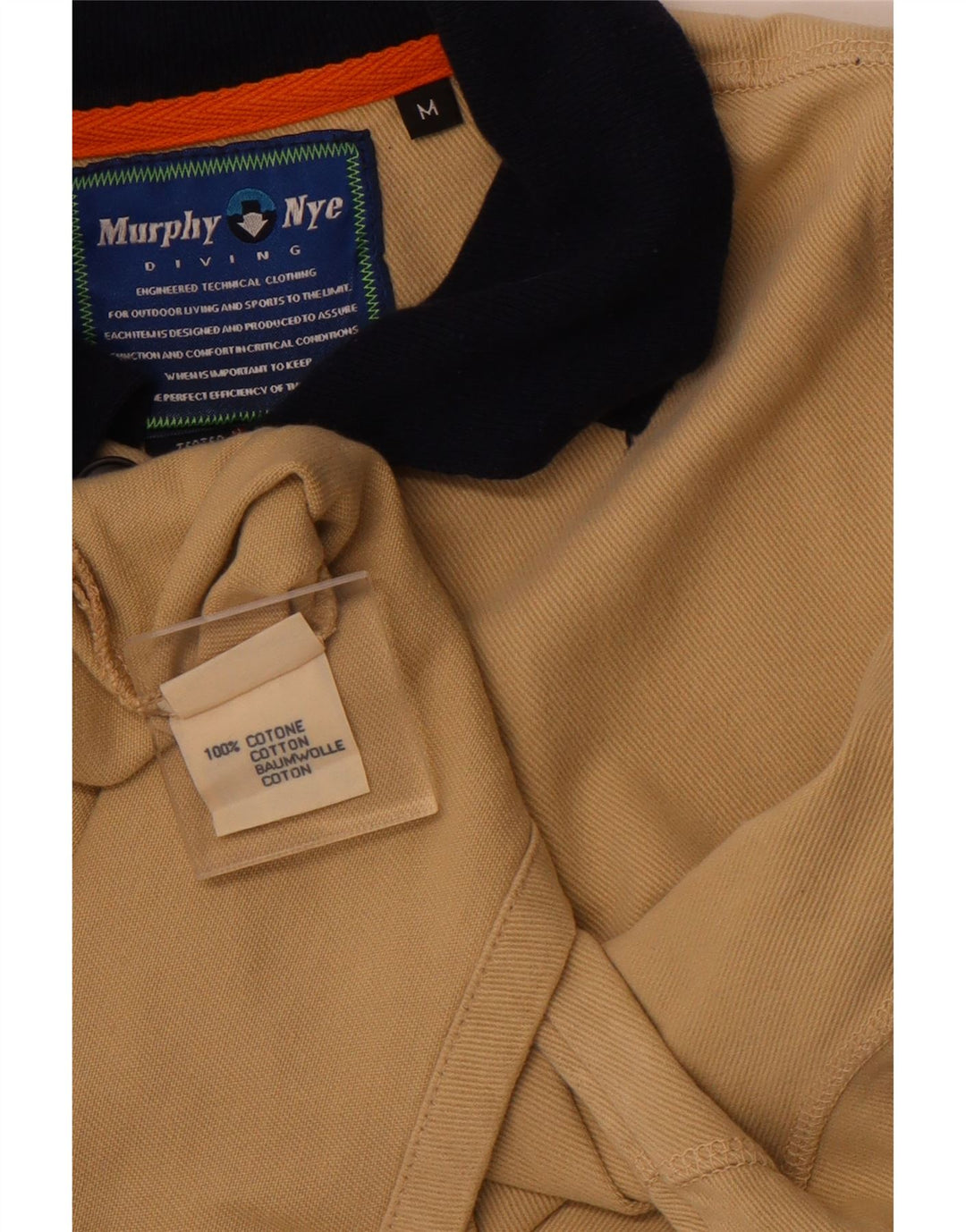 MURPHY & NYE Grafisk rugby poloshirt til mænd Medium Brun Colourblock
