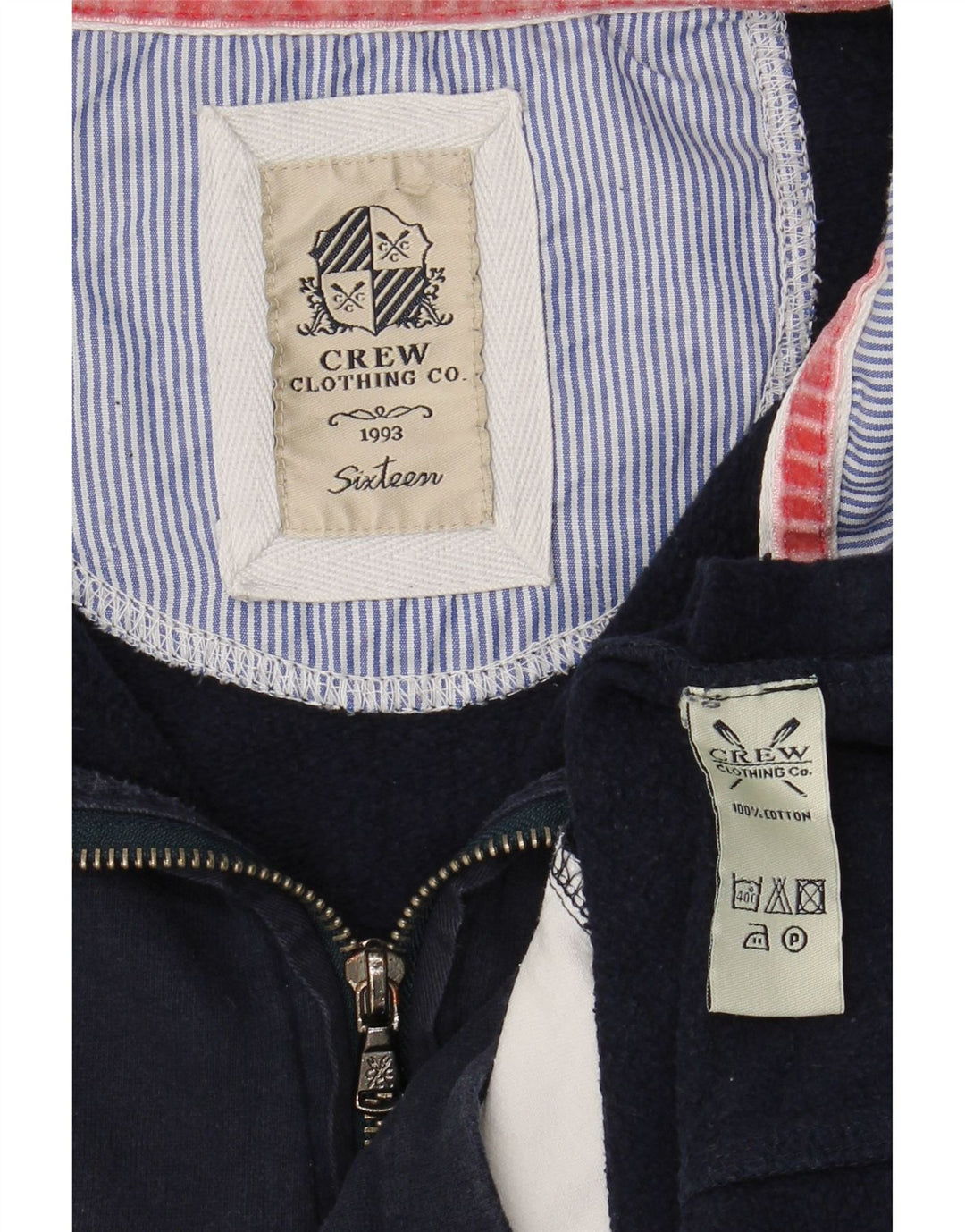 CREW CLOTHING Dame Sweatshirt med lynlås-hals DK 16 Stor marineblå