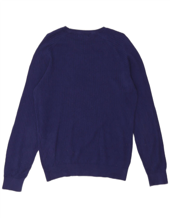 Massimo Dutti Herre Crew Neck Jumper Sweater Stor Blå Bomuld