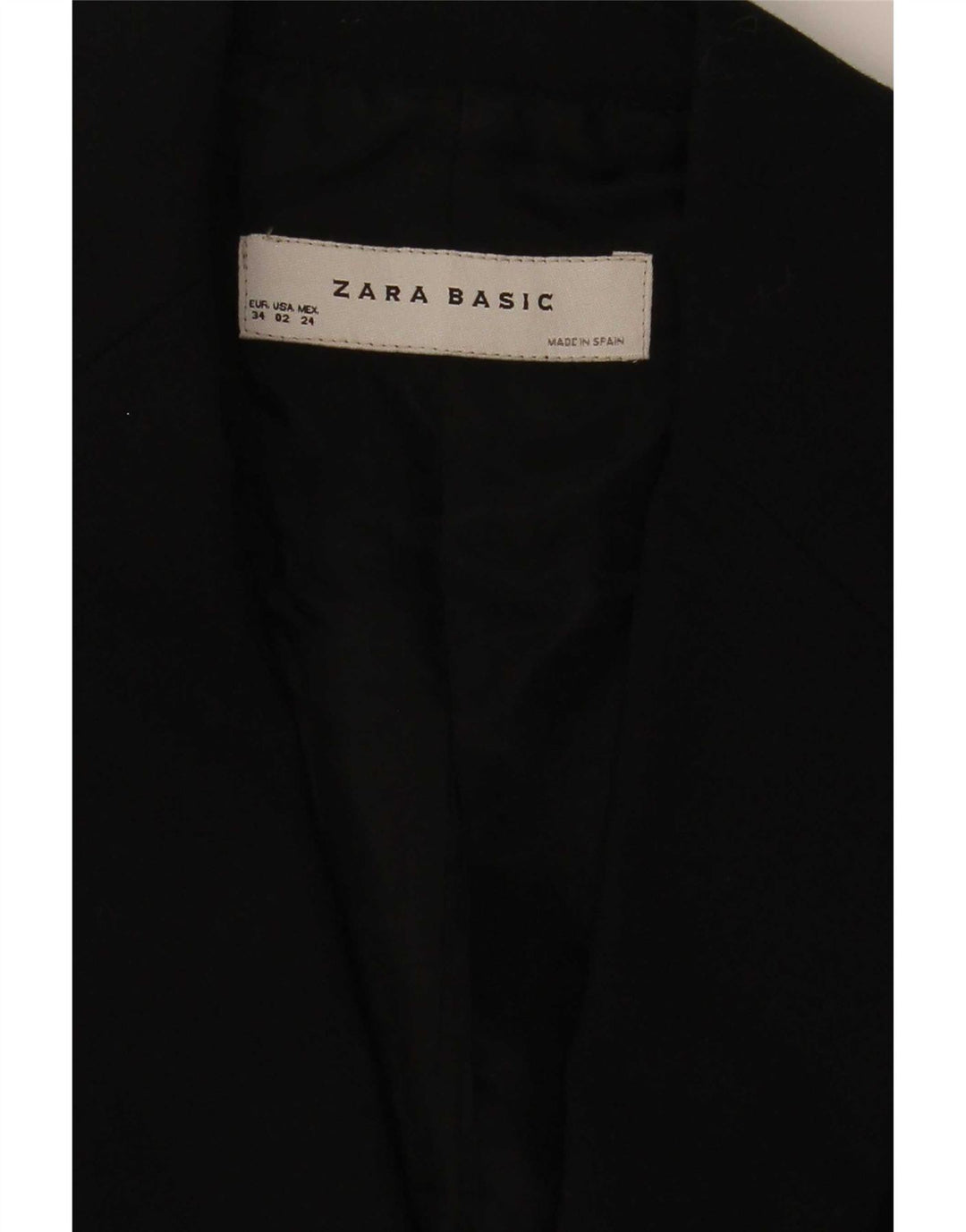 Zara Dame 1 Knap Blazer Jakke EU 34 2XS Sort