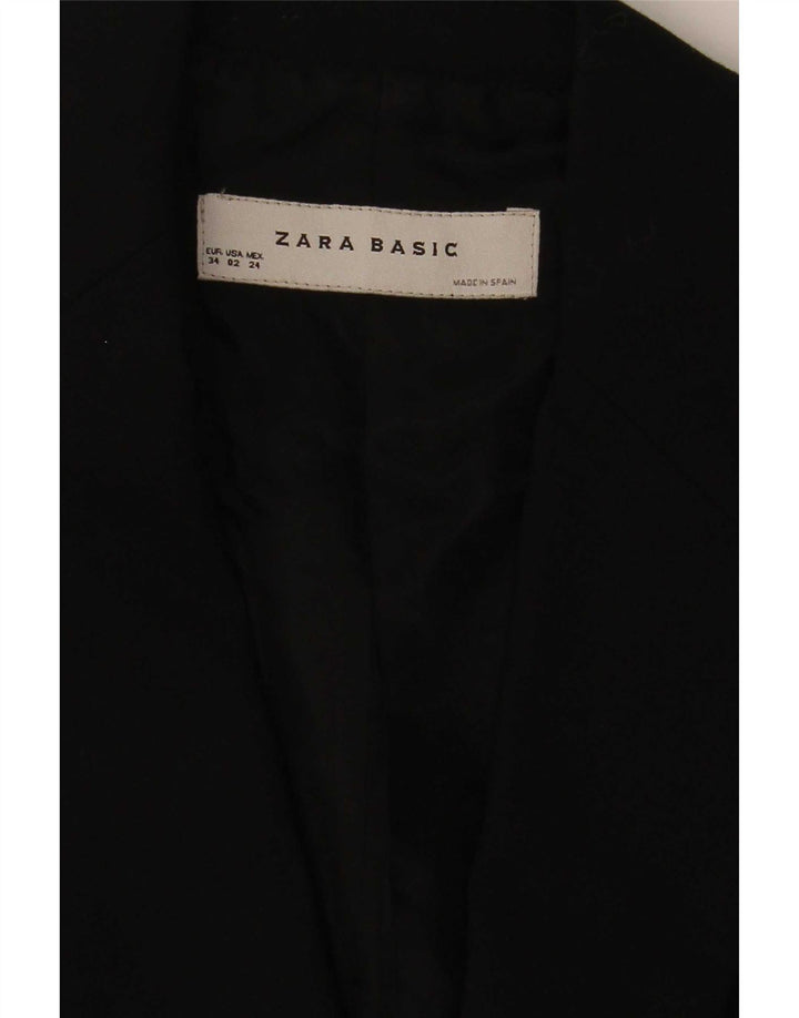 Zara Dame 1 Knap Blazer Jakke EU 34 2XS Sort