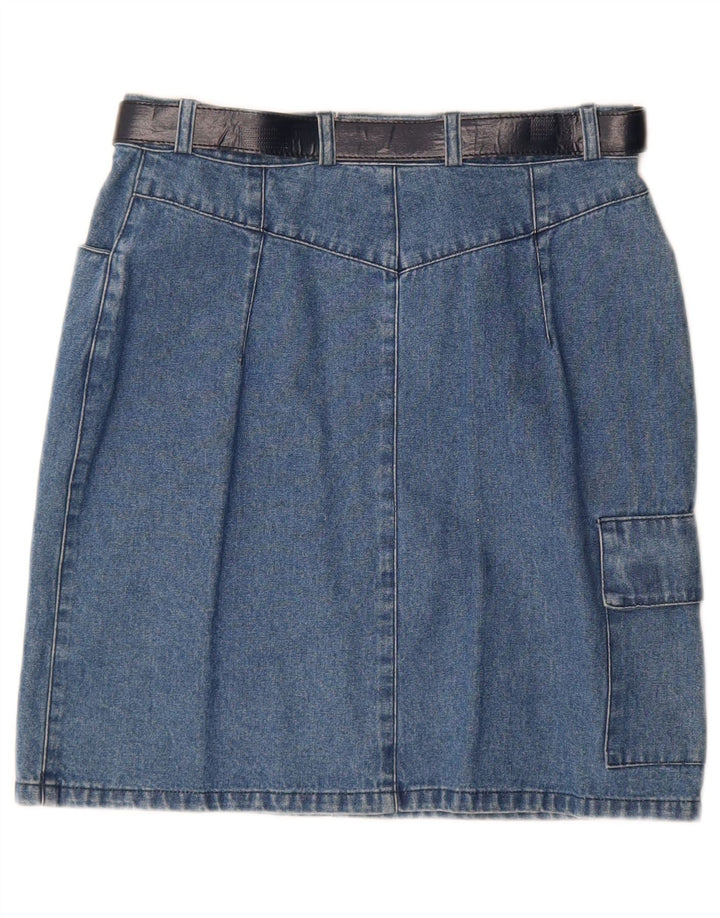 Vintage Dame Denim Cargo Nederdel IT 42 Medium W28 Blå Bomuld