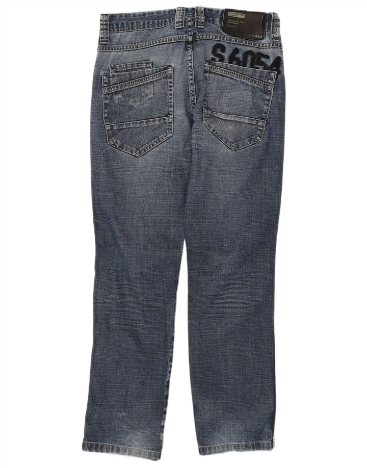 Springfield Herre Grafiske Straight Jeans W28 L30 Blå Bomuld