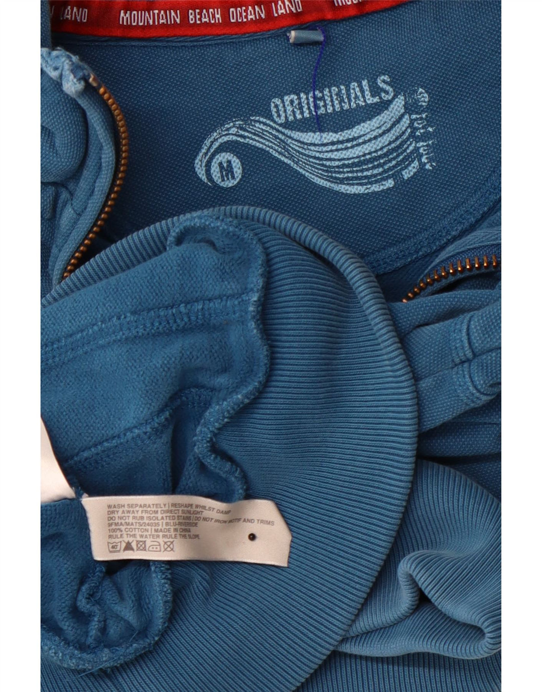 FAT FACE Herre lynlås-hals sweater Jumper Medium Blue Bomuld