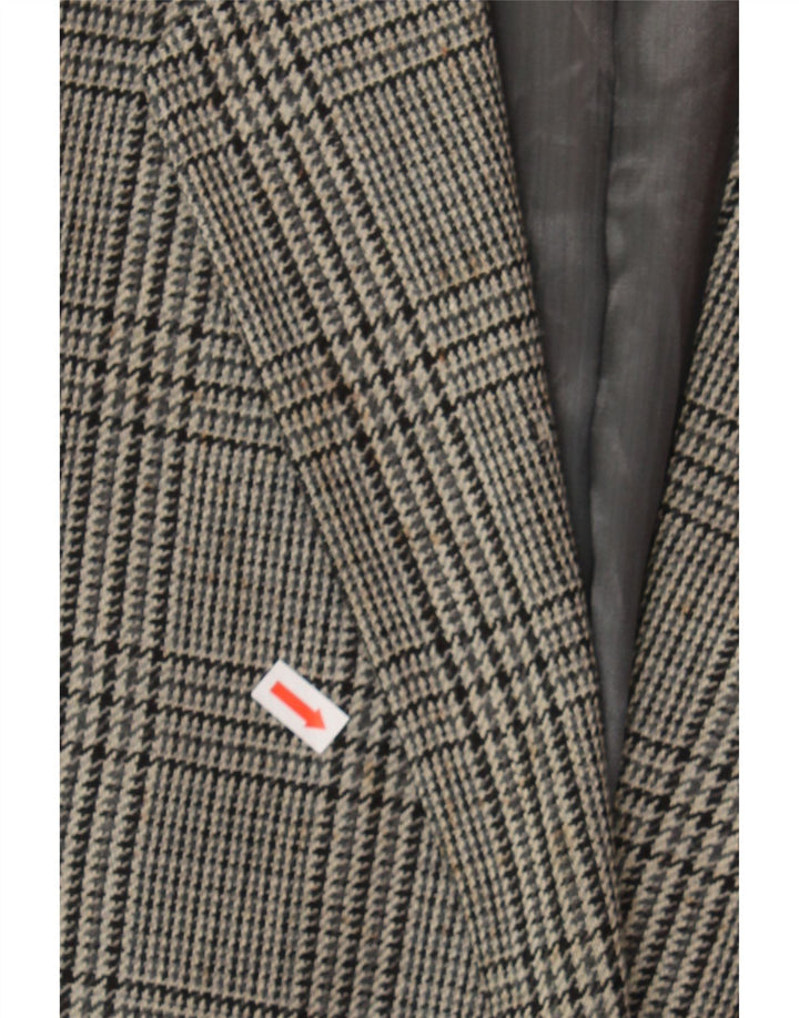 CITY TIME Mens 2 Button Blazer Jacket UK 38 Medium Grey Check Wool Vintage City Time and Second-Hand City Time from Messina Hembry 