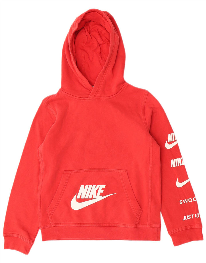Nike drenge grafisk hættetrøje 10-11 år Medium rød bomuld