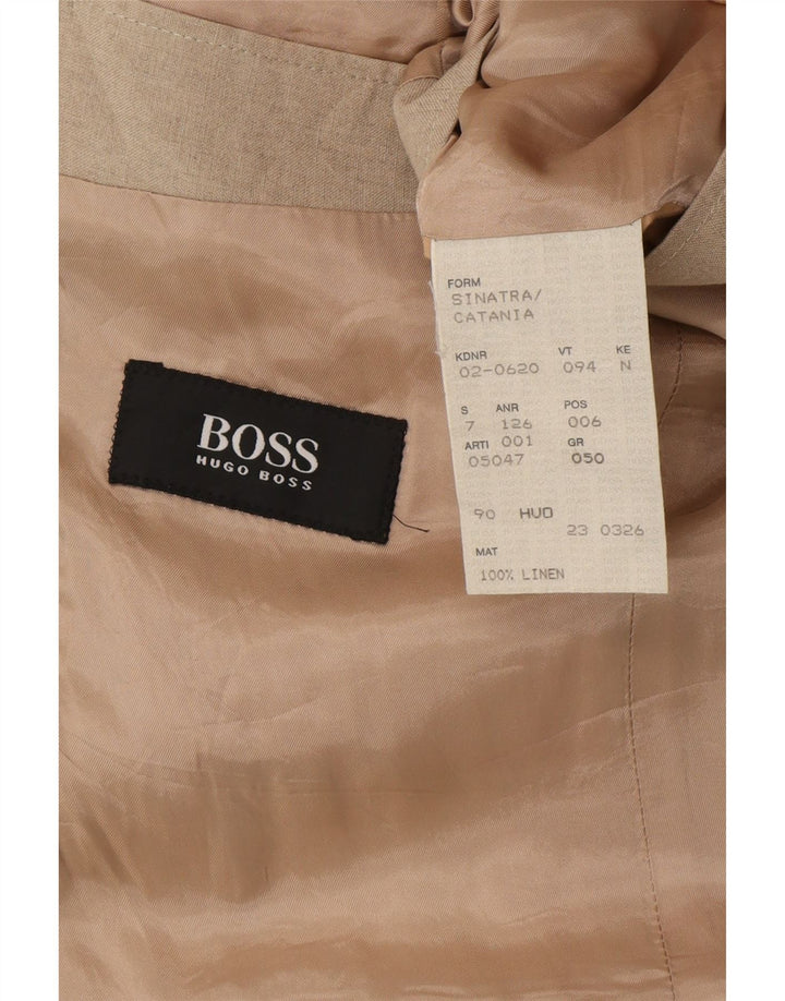 Hugo Boss Herre 2-knaps blazerjakke EU 50 Large Beige Linen