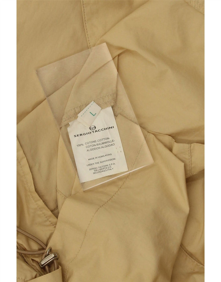SERGIO TACCHINI Womens Utility Jacket UK 16 Large Beige Cotton