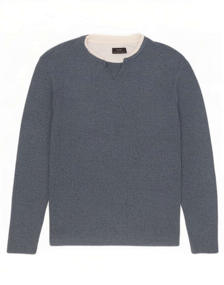 Zara Dame Bluse Top UK 10 Små Blå Flecked