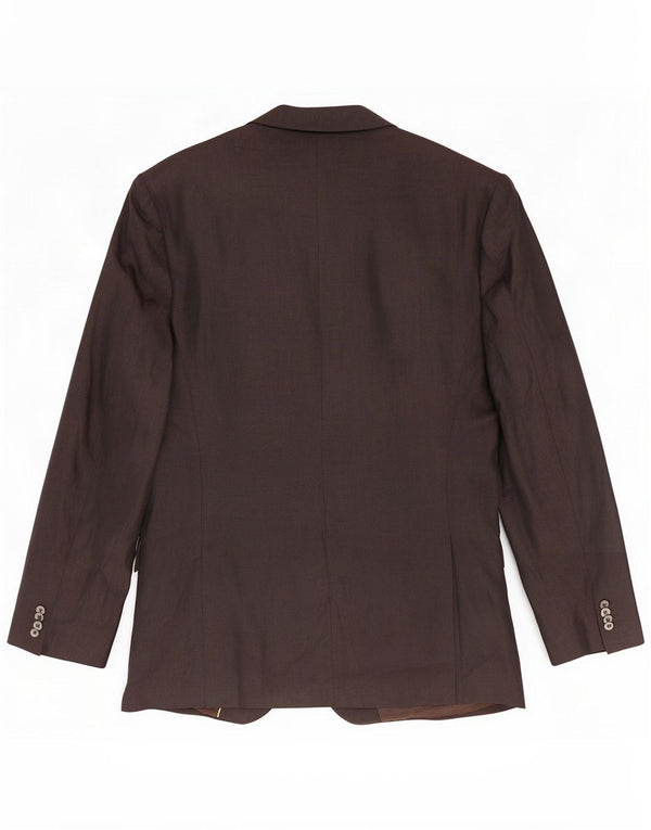 Massimo Dutti Mens 3 Button Blazer Jacket EU 56 XL Brown Linen