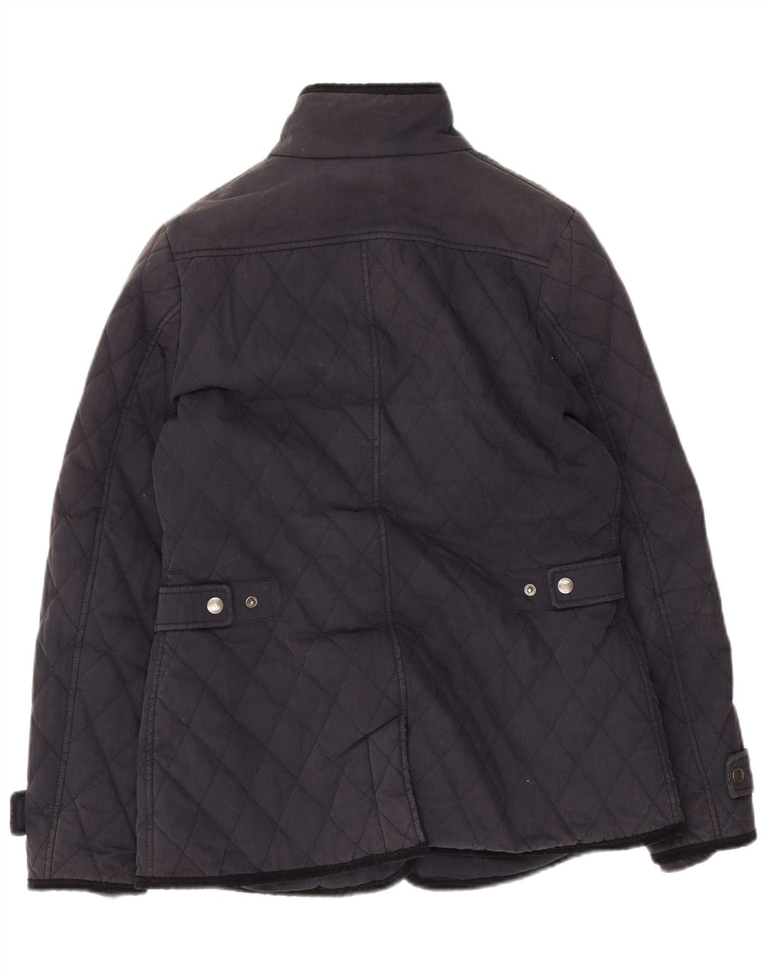 Crew Clothing Dame Quiltet Jakke UK 12 Medium Navy Blue Bomuld