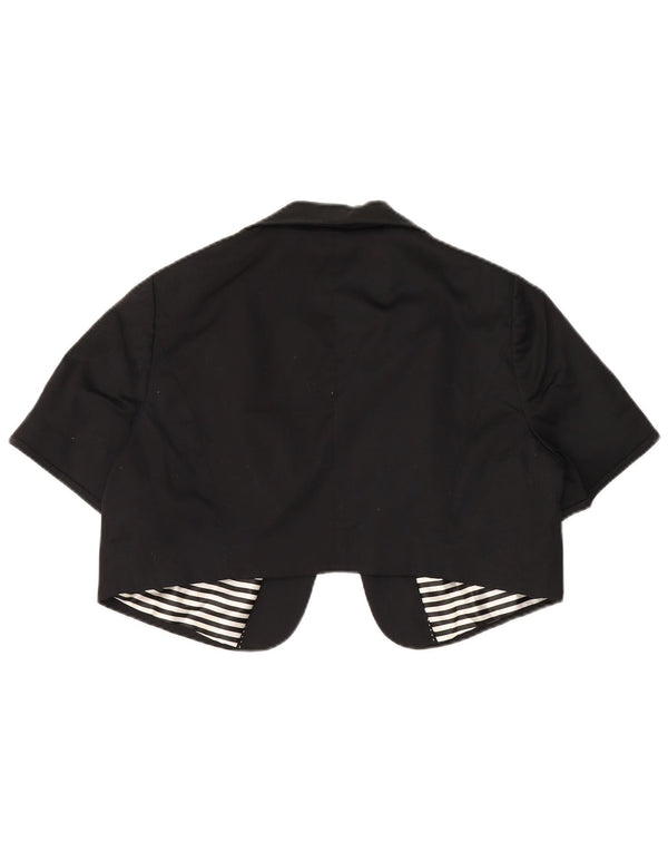 Marks & Spencer Womens Autograph Open Bolero Jacket UK 20 2XL Sort Bomuld