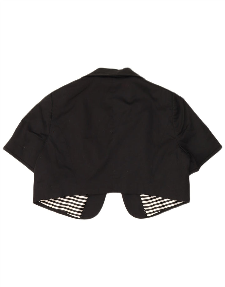 Marks & Spencer Womens Autograph Open Bolero Jacket UK 20 2XL Sort Bomuld