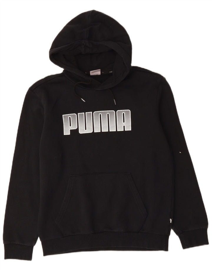 Puma Grafisk hættetrøje til mænd, lille sort bomuld