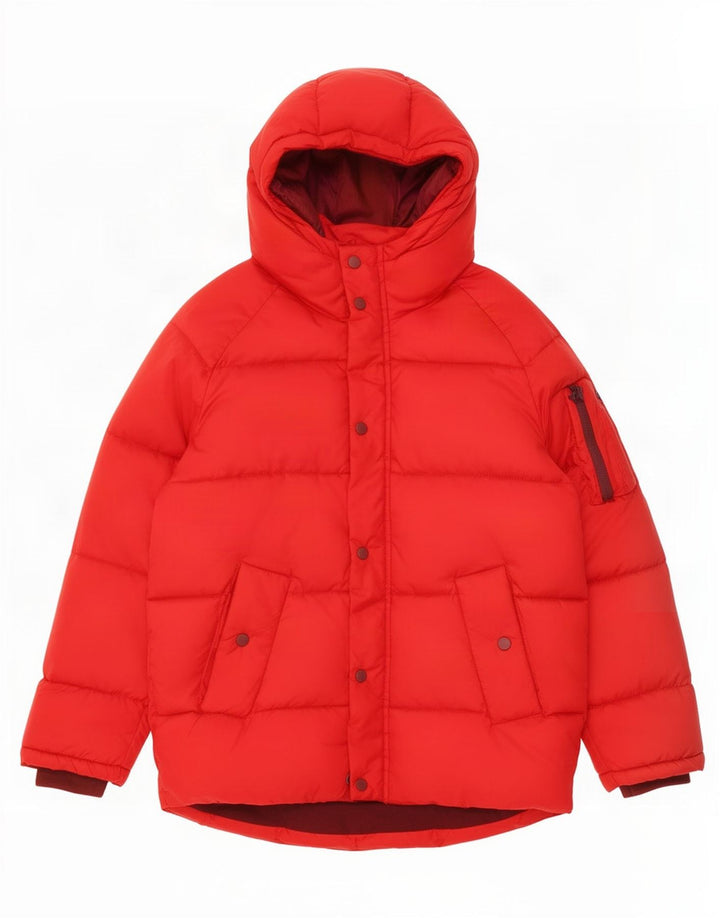 Zara drenge hættepolstret frakke 11-12 år rød polyester