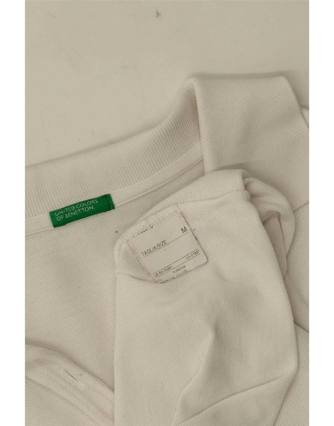 Benetton langærmet polotrøje til kvinder UK 12 Medium White