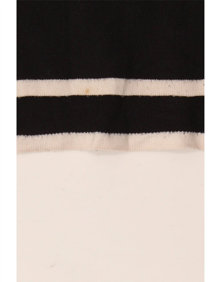 Zara Dame Boat Neck Jumper Sweater UK 12 Medium Black Colourblock