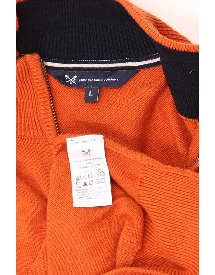 Besætningstøj Herre Zip Neck Jumper Sweater Stor Orange Bomuld