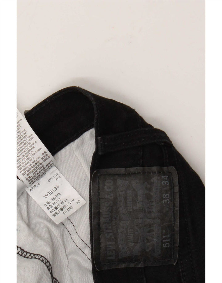 Levi's Herre 511 Slim Jeans W38 L34 Sort Bomuld