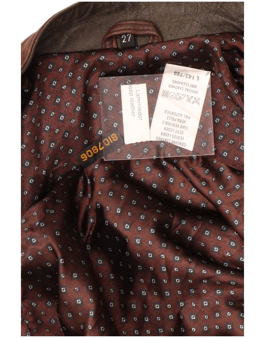 Vintage herre læderjakke UK 44 2XL Brown Tie Dye læder