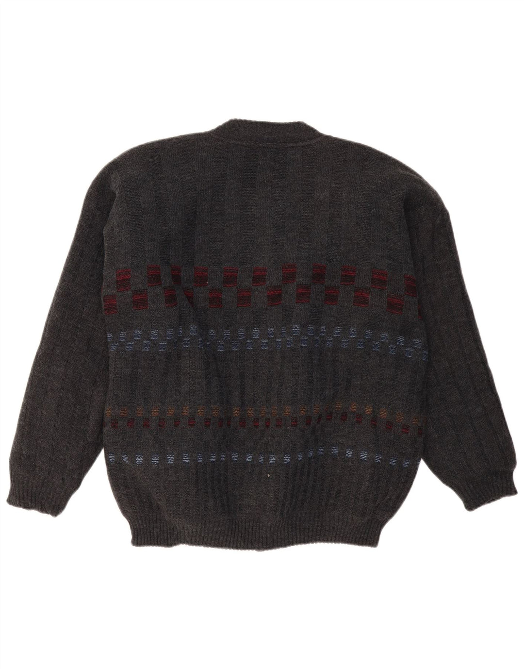 FINNEGAN Herre Cardigan Sweater Stor Grå Geometrisk Akryl