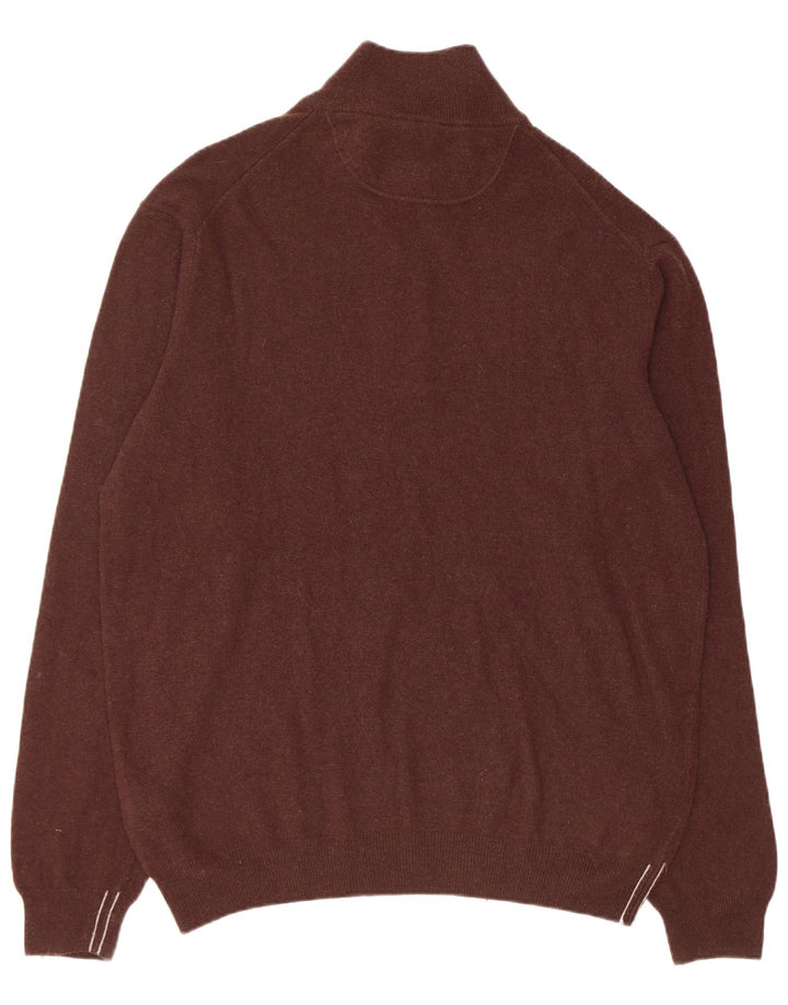 Marlboro Classics Herre Zip Neck Jumper Sweater 2XL Brun Uld