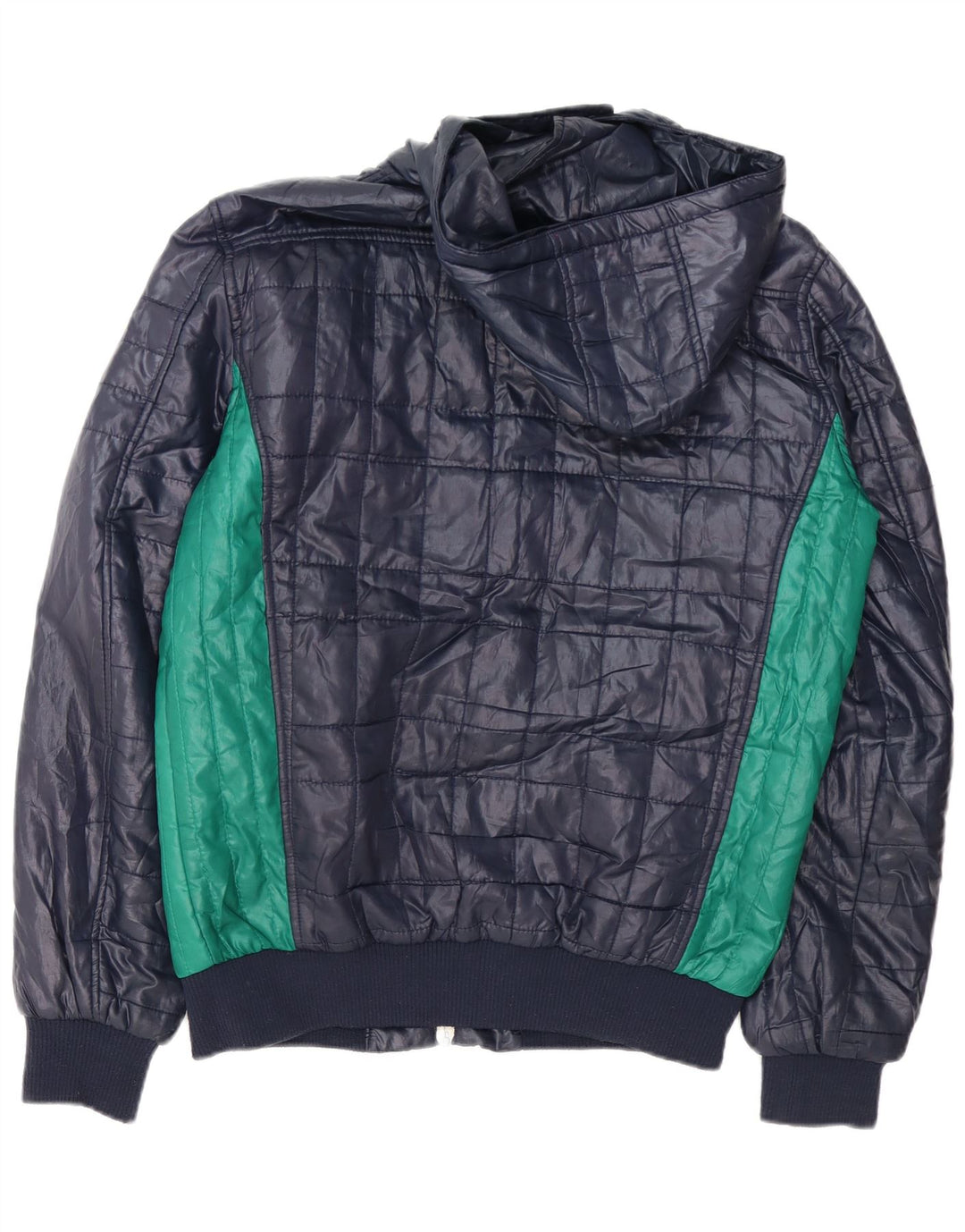 Jack & Jones Herre hættepolstret jakke UK 38 Medium Navy Blue Colourblock