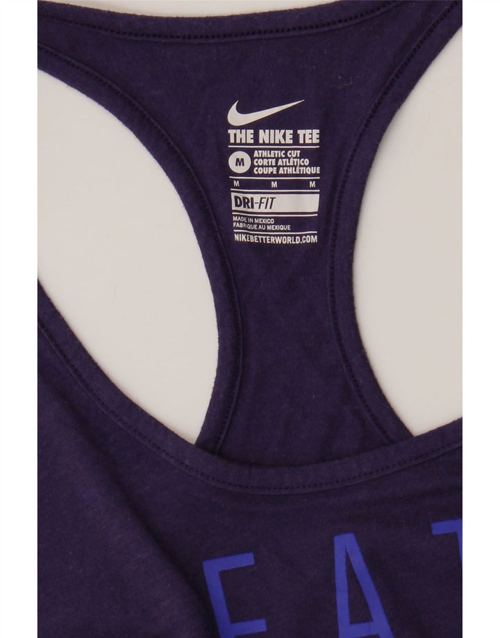 Nike Dame Dri Fit Grafisk Vest Top UK 12 Medium Lilla