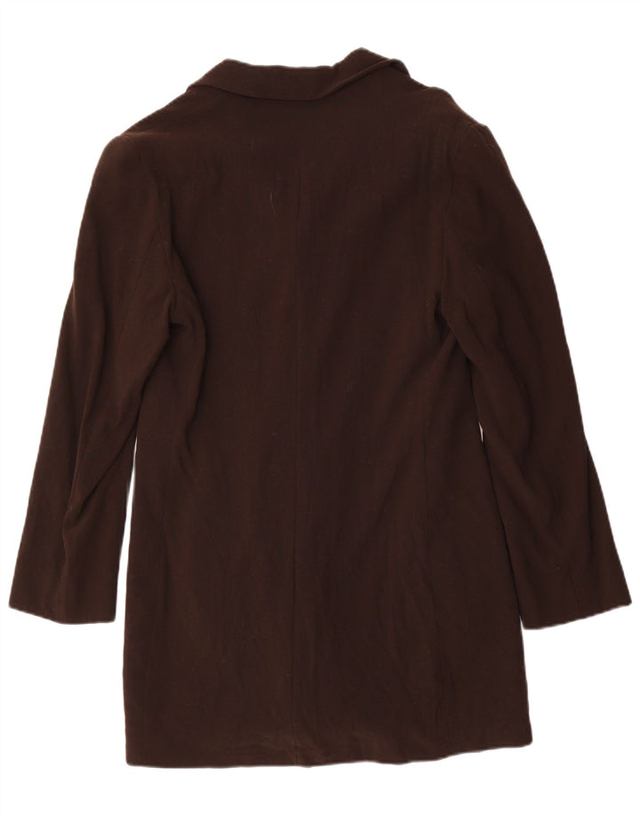 Max Mara Dame Overfrakke UK 10 Lille Brun Uld