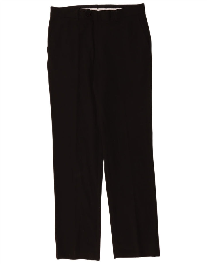 Zara Straight Suit Bukser til mænd EU 42 Large W34 L34 Sort Polyester