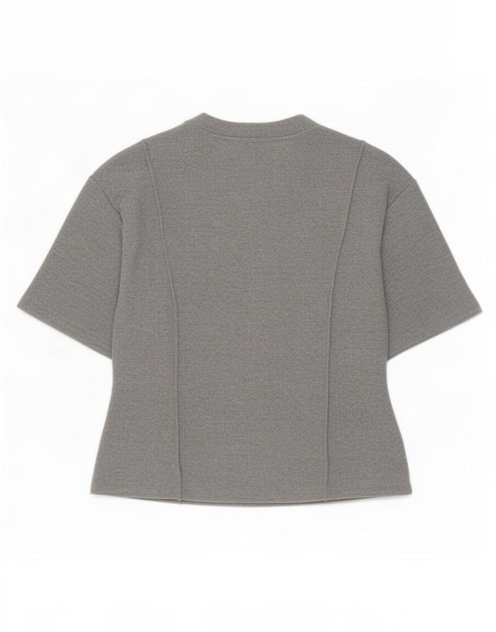 Marks & Spencer Dame T-Shirt Top UK 16 Stor Grå Polyester