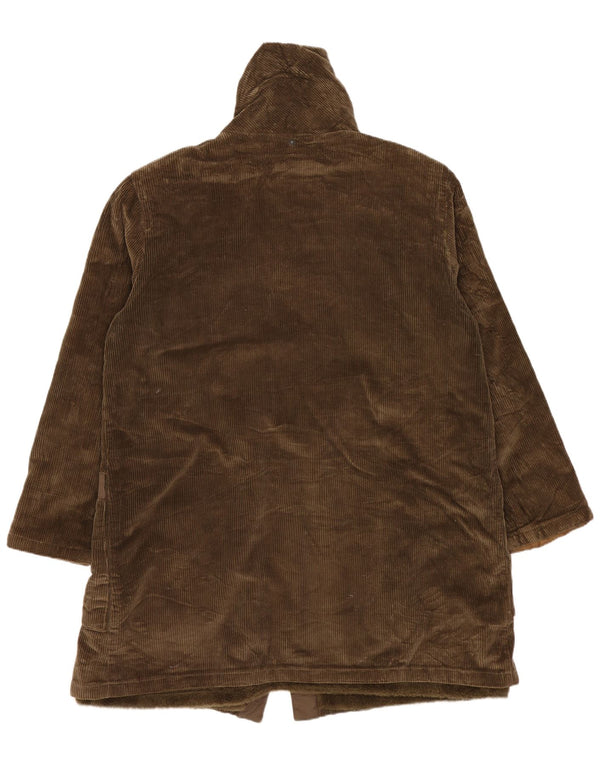 Vintage Dame Loose Fit Corduroy Windbreaker Coat UK 12 Medium Green