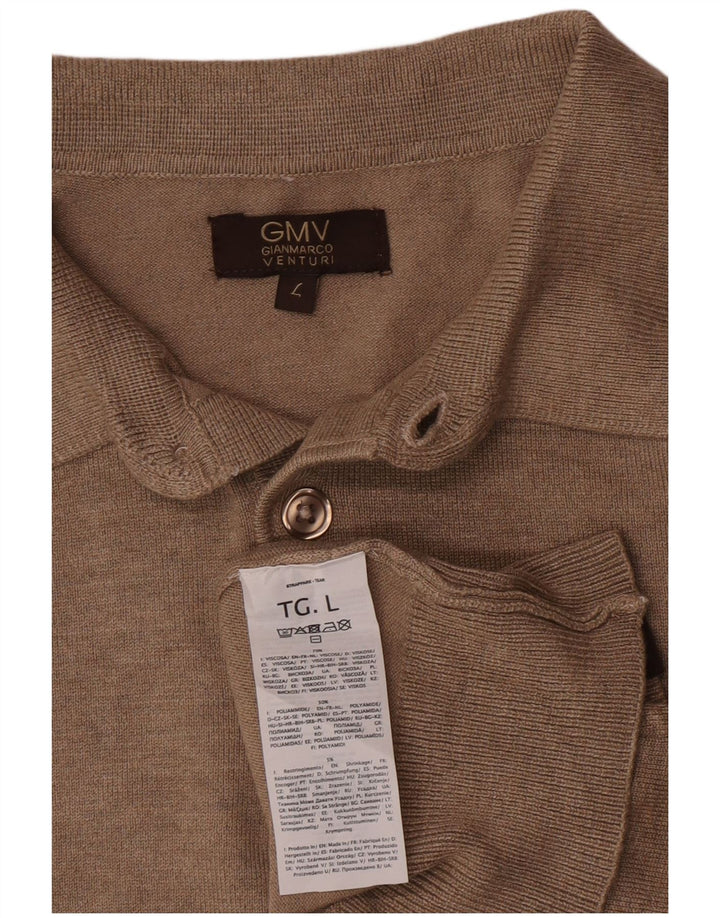 Gianmarco Venturi Herre Polo Neck Jumper Sweater Stor Brun Viscose