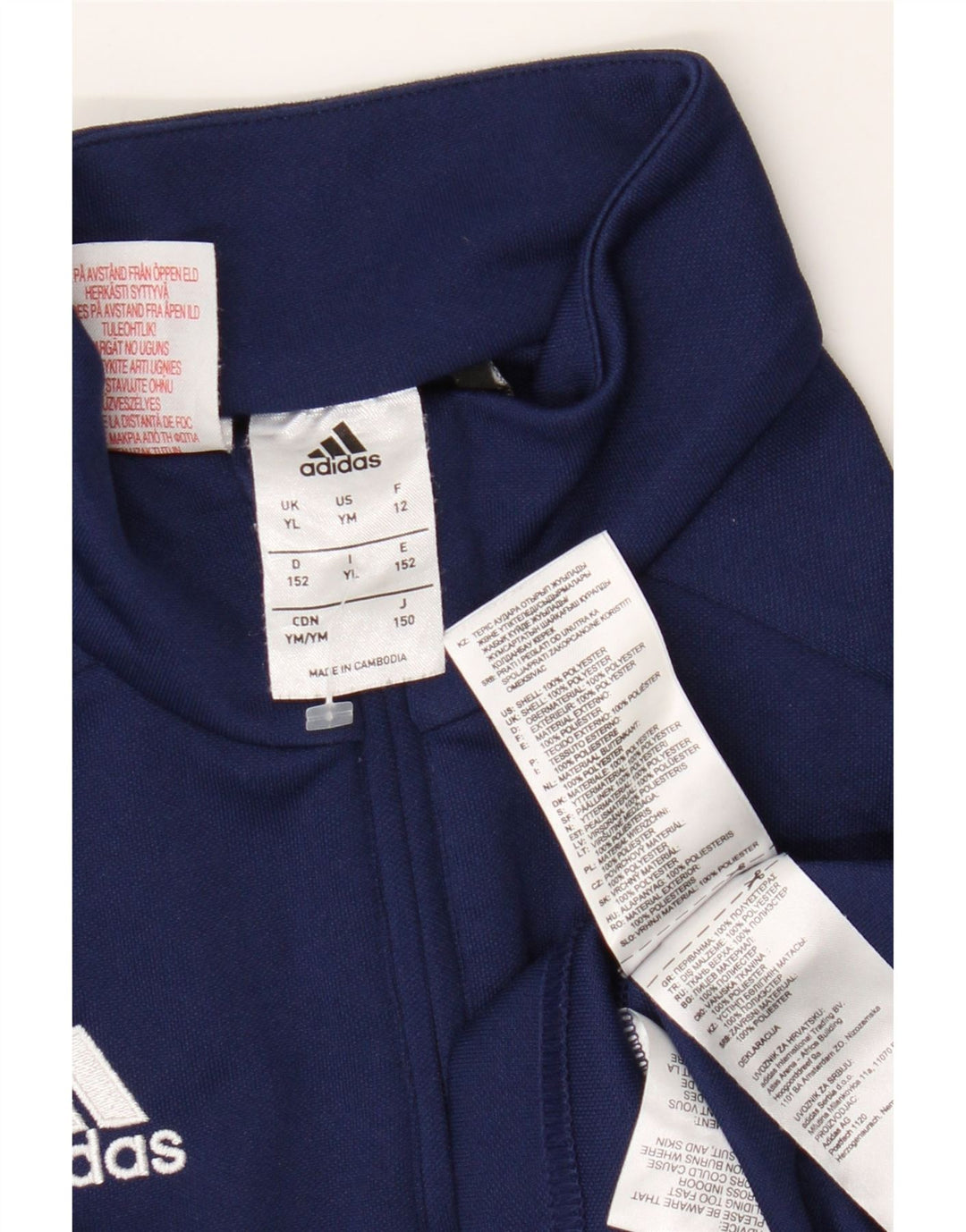 Adidas drenge Climalite pullover træningsdragt top 11-12 år stor marineblå
