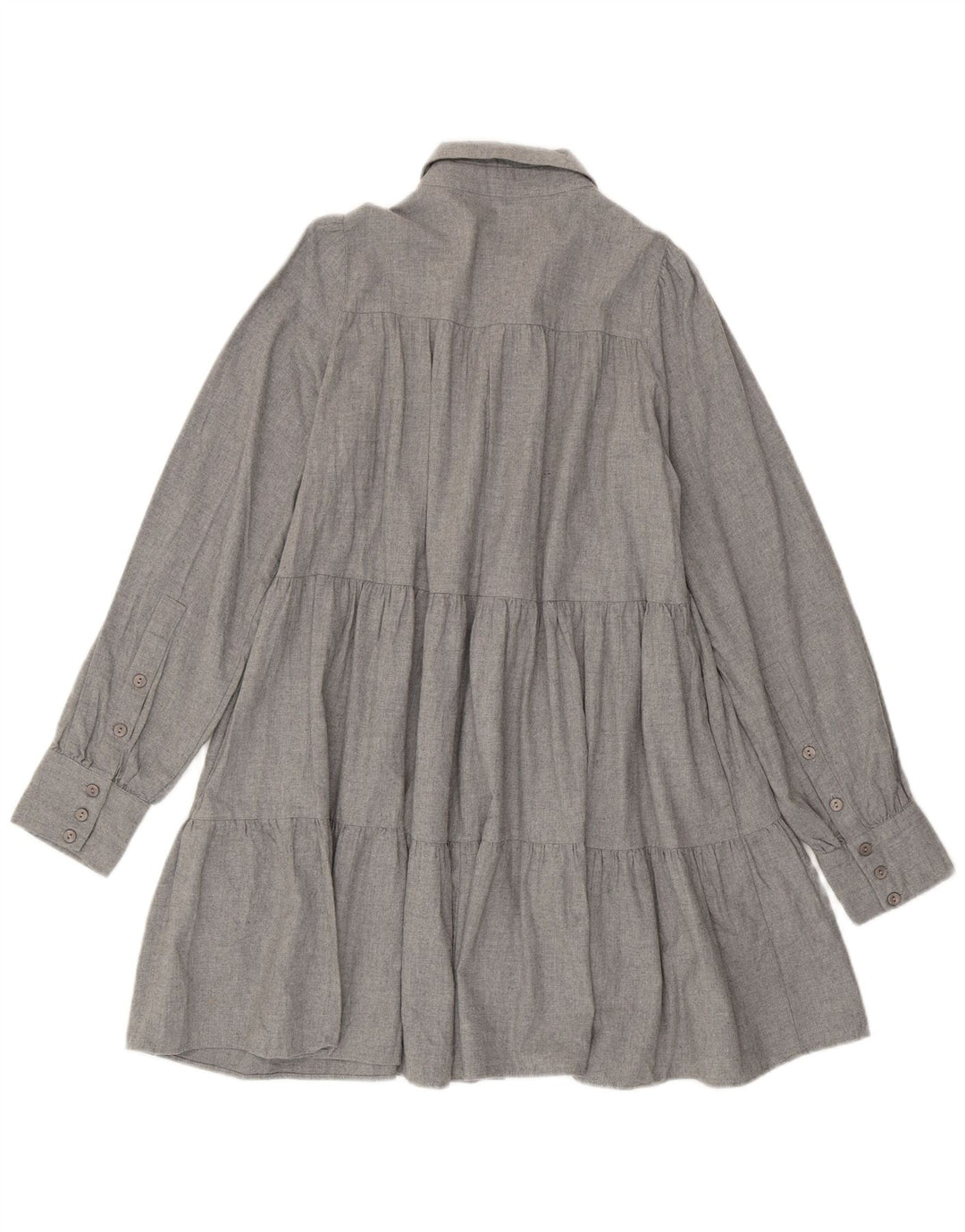 Zara Kvinders Oversized Skjortekjole UK 6 XS Grå