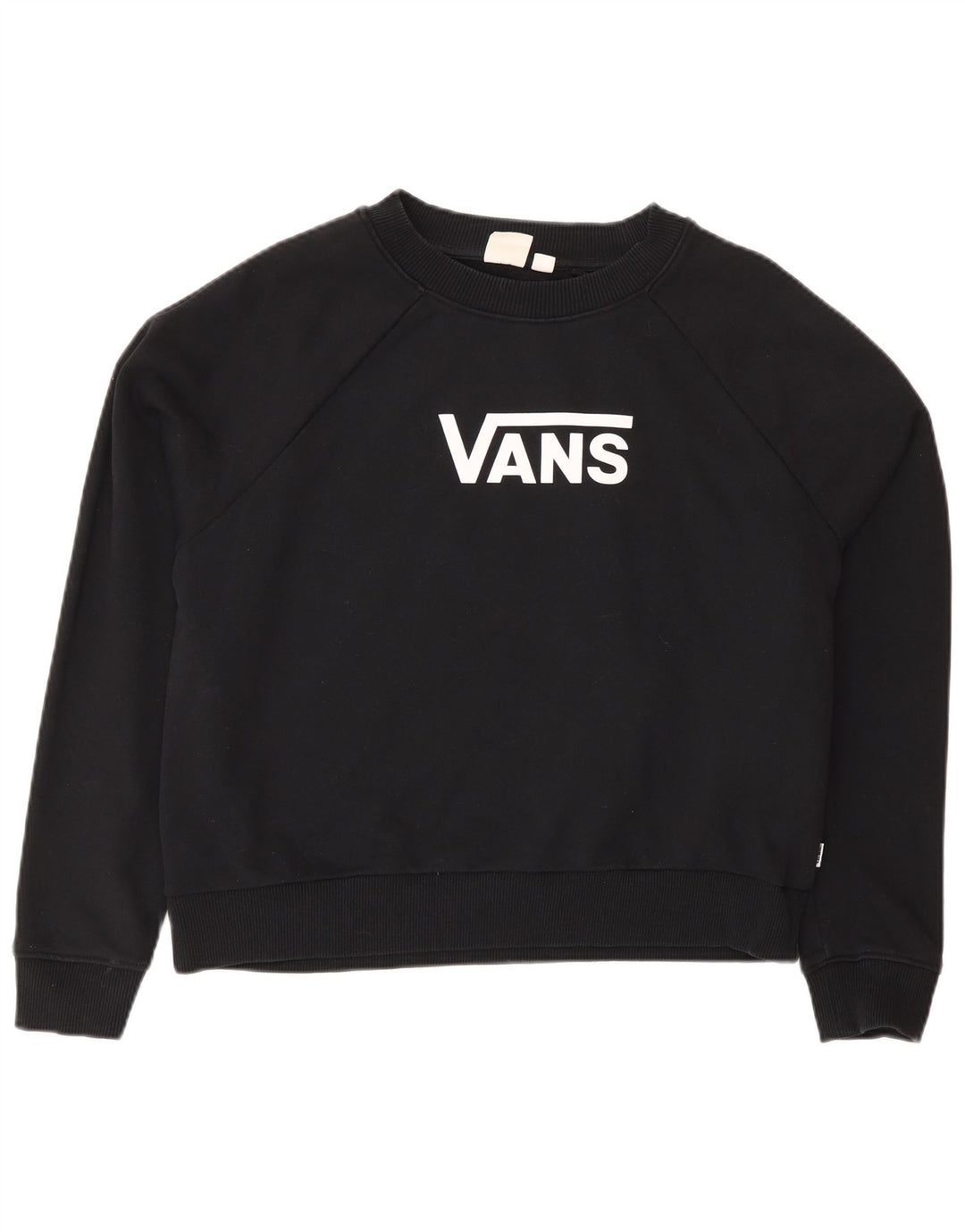 Vans Dame Grafisk Oversized Sweatshirt Jumper UK 14 Medium Sort Bomuld